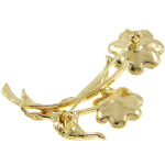 Victorian Style Enamel Floral Group Rhinestone Accents Brooch