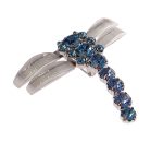 Blue Rhinestone & Iridescent Sparkle Dragonfly Brooch