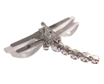 Blue Rhinestone & Iridescent Sparkle Dragonfly Brooch