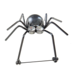 Insect Series Mirror Finish Metal & Rhinestone Spider Brooch