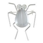 Insect Series Mirror Finish Metal & Rhinestone Cicada Brooch