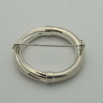 Sterling Silver Ribbed & Smooth Brooch
