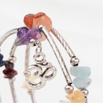 Tibetan Style Buddhism Ohm Gemstone Chip Wrap Bracelet