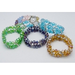 Mixed Faceted Crystal & Rhinestone Spacer Stretch Bracelet