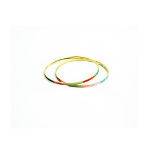 Gold Tone Channel Bangle Bracelet with Multi-Colored Enamel
