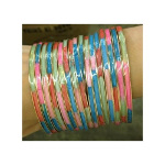 Gold Tone Channel Bangle Bracelet with Multi-Colored Enamel