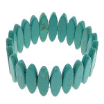 Turquoise Gemstone Elongated Ovoid Stretch Bracelet