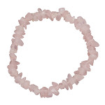 Hand-Strung Pink Rose Quartz Gemstone Chip Stretch Bracelet
