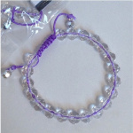 Adjustable Faceted Clear Resin Bead Lavender Shambhala Bracelet