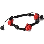 Adjustable Shambhala Red Buddha Bead Bracelet