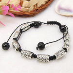 Adjustable Tibetan Silver Barrel Filigree Shambhala Bracelets