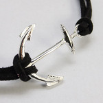 Mixed Adjustable Suede Cord Ship Nautical Anchor Bracelets