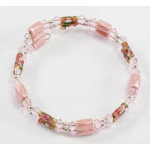 Magnetic Hematite & Cloisonne Bead Wrap Bracelet ~ Pink