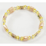 Magnetic Hematite & Cloisonne Bead Wrap Bracelet ~ Yellow