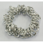 Modern Bright Silver Tone Aluminum Links Stretch Bracelet