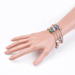 Adjustable Pearl Bead & Silver Wrap Bracelet ~ Multi