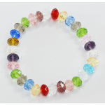 Mixed Retro Style Colorful Faceted Crystal Stretch Bracelet