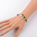 Gemstone Chip & FW Pearl Silver Wrap Bracelet ~ Tiger's Eye