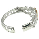 French Empire Style Silver Tone Rhinestone Bangle Bracelet