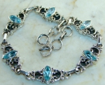 Sterling Silver Electric Blue Topaz Bracelet