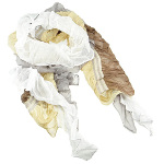 Silk & Nylon Stretchy Color Block Scarf