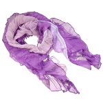 Silk & Nylon Stretchy Color Block Scarf
