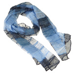 Mixed Silk & Silver Metallic Sheen Ombre Scarf