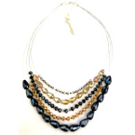 Designer Elly Preston Crystal Multi-Strand Illusion Necklace