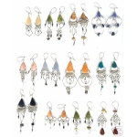 Mixed Alpaca Silver Gemstone Earrings