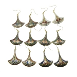 Mixed Cloisonne Enamel Celtic Dangle Earrings