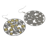 Retro 1960's Mod Style Silver & Gold Radiant Circle Earrings