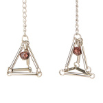 Art Deco 3D Triangle Suspended Purple Crystal Long Earrings