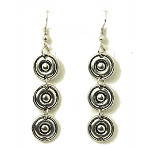 Tibetan Silver Retro 1960's Bullseye Dangle Earrings