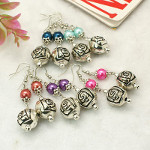 Mixed Tibetan Silver Arts & Crafts Mackintosh Rose Bead Earrings