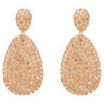 Gold Plated Vermeil Sterling Silver White CZ Dangle Earrings