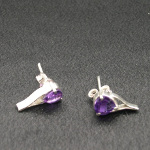 Artist-Crafted Sterling Silver & Purple Amethyst Earrings