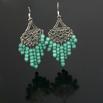 Mixed Turquoise Beads Dangle Earrings