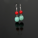 Mixed Turquoise Beads Dangle Earrings