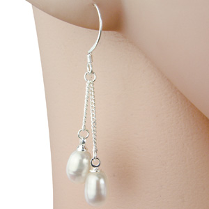 Wholesale Sterling Silver Freshwater Pearl Drop Earrings