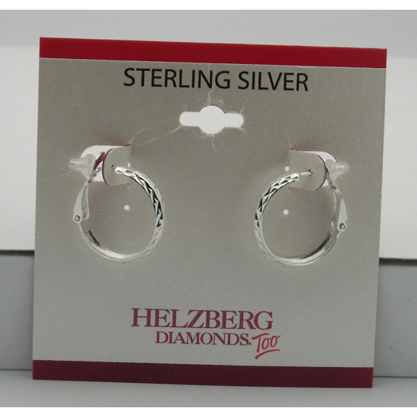 Liquidation Sterling Silver Diamond Cut Hoop Earrings