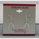 Liquidation Sterling Silver Concentric Tear Drop Dangle Earrings