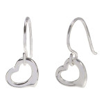 Sterling Silver Open Heart Dangle Earrings