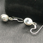 Artist-Crafted Sterling Silver & Blue Topaz Dangle Earrings