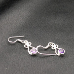 Artist-Crafted Sterling Silver & Purple Amethyst Earrings