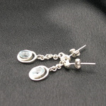 Artist-Crafted Sterling Silver & Blue Topaz Chain Earrings