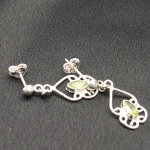 Artist-Crafted Sterling Silver & Green Peridot Filigree Earrings