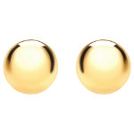 Carded 12mm 14K Gold Plate Ball Stud Earrings