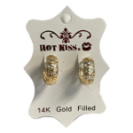Hot Kiss 14K Gold Filled Filigree Hoop Earrings