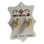 Hot Kiss 14K Gold Filled Filigree Hoop Earrings