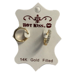 Hot Kiss 14K Gold Filled Inset CZ Hoop Earrings